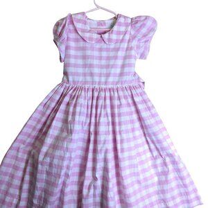 Baby CZ Carolina Zapf Girls size 6 Check Lined White Pink New Puff Sleeve Dress